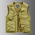 thumbnail image 2 of RYDCOT Men's Casual Lightweight Outdoor Fishing Work Sai Travel Photo Cargo Vest Sleeveless Jacket Multi Pockets Khaki, 2 of 7