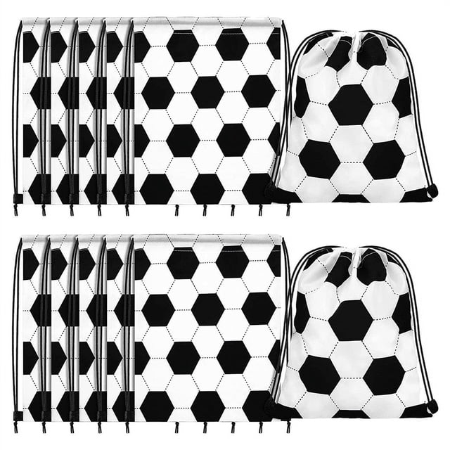 12 Pcs Sacs à Cordon Style Soccer, Sacs de Softball, Soccer, Basketball, Volleyball