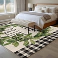 thumbnail image 4 of Farmhouse Green Garland Area Rugs 8'x10', Washable Small Throw Rugs for Living Room Patio, Spring Vintage Black Plaid Beige Indoor Outdoor Rug Non-Slip Low Pile Carpet Runner Reversible Floor Mats, 4 of 8