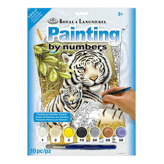 Royal & Langnickel Small Paint By Number Kit 8.75"X11.75"-White Tiger Pair