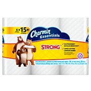 Charmin® Essentials Strong™ 1-Ply Bathroom Tissue, White, 300 Sheets Per Roll, Pack Of 6 Rolls
