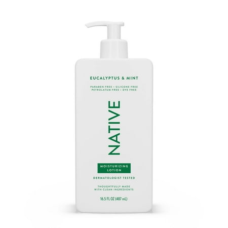 Native Moisturizing Hand & Body Lotion, Eucalyptus & Mint, Paraben Free, for Women and Men, 16.5 fl oz