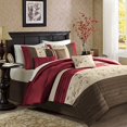 thumbnail image 1 of Madison Park Serene 6 Piece Duvet Cover Set, Full/Queen, Rouge, 1 of 5