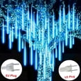 thumbnail image 2 of Guirnalda de luces LED impermeables para exteriores, 8 tubos de lluvia de meteoros, para árbol, Navidad, boda, fiesta, decoración de Navidad, 2 of 4