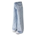 thumbnail image 4 of Xudanell Girls Jeans for Teens Butterfly Girls Baggy Sweatpants Soft Waisted Denim Baby Girl Pants, 4 of 8