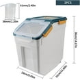 thumbnail image 3 of Airtight Flour Storage Container 25Lb, Large BPA Free Plastic Rice Storage Dispenser Kitchen Pantry Organizer Box Pet Dog Cat Food Storage Container Bin, Green, 3 of 8