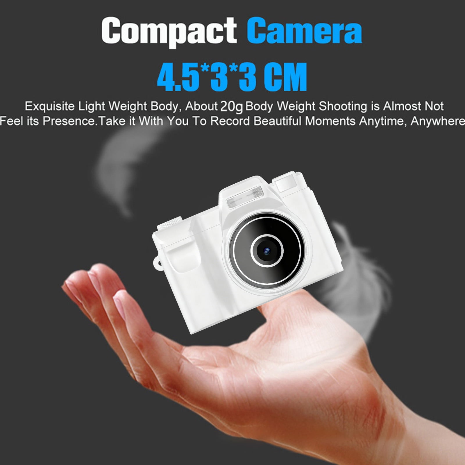 Lunxisen 2 Pcs Mini Camera 1080P HD Video Recorder, Digital Camcorder Long Battery Life, Ultra-Portable Tiny Camera for Travel Vlog Night Shots