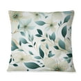 thumbnail image 3 of Designart "Teal Ivory Seabreeze Florals III" Floral Printed Throw Pillow, 3 of 5