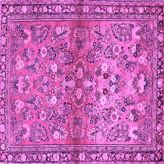 Ahgly Company Indoor Square Persian Purple Traditional Area Rugs, 8' Square