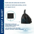thumbnail image 6 of Alpine Corporation 1800 GPH Vortex Energy-Saving Pond Pump with Mesh Bag, Teal, 6 of 12