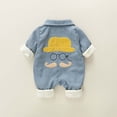 thumbnail image 6 of Umfun Baby Corduroy Collared Romper - Warm Button Down One-Piece Jumpsuit with Flap Pockets and Cuffed Sleeves Trendy Fall Winter Outfit for Infant Boys Girls, 6 of 9