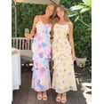 thumbnail image 4 of Merokeety Womens Summer Dresses Floral Spaghetti Deep V Neck Backless Asymmetric Maxi Dress Beige m, 4 of 10