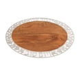 thumbnail image 2 of Tabla de cortar Yair Emanuel Challah | Madera Ovalada con Bisel de Metal Shabat y Yom Tov (CBO-1), 2 of 2