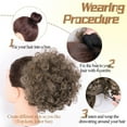 thumbnail image 4 of Afro Puff Kinky Curly Bun Hair Synthetic Drawstring Ponytail Clip In Short Extensions Hairpieces, 4 of 6