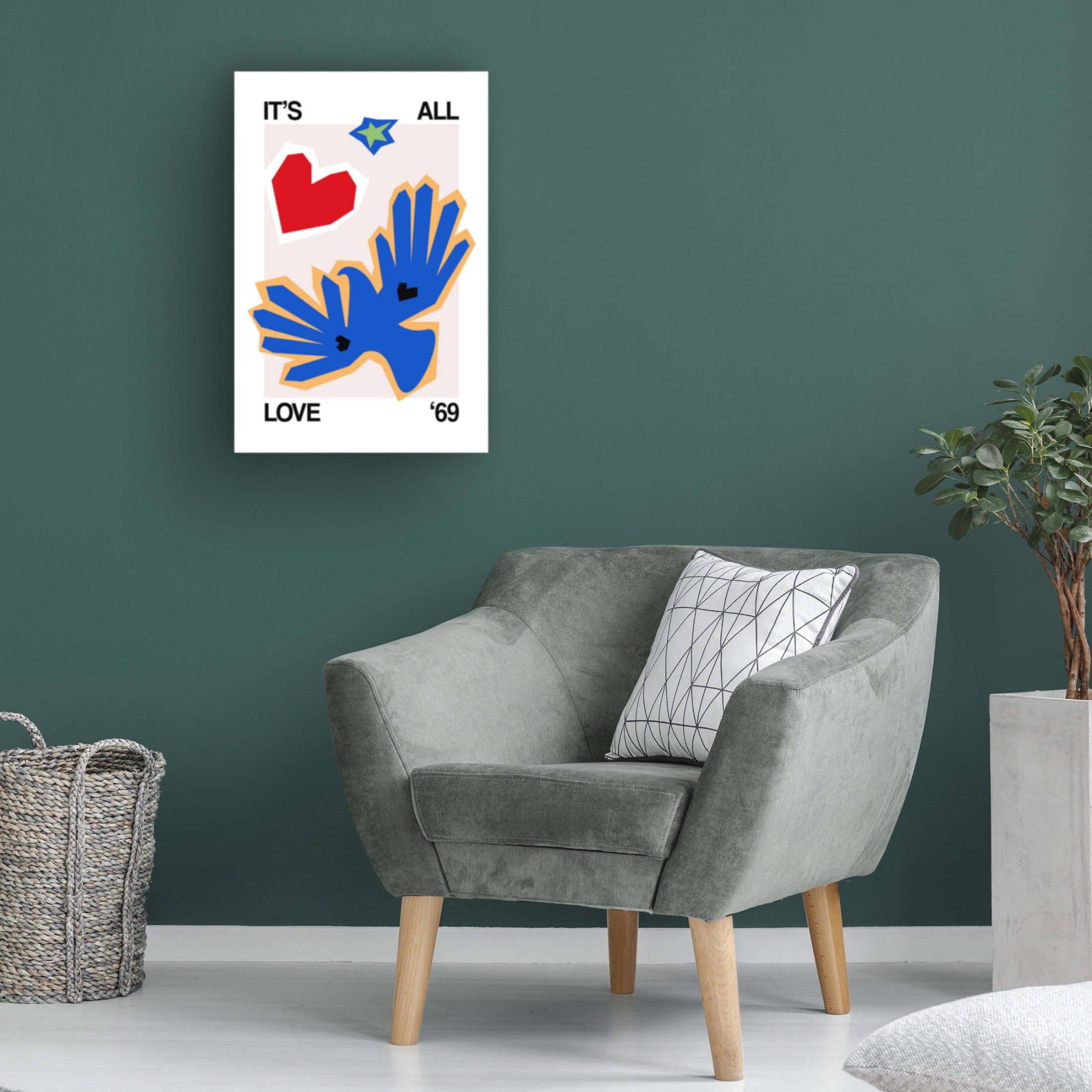 Trademark Fine Art Frances Collett  It's All Love '69 Bird Blue Canvas Wall Art