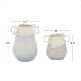 thumbnail image 4 of DecMode 12", 8"H White Ceramic Vase with Handles, Set of 2, 4 of 10