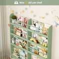 thumbnail image 2 of Homfa 4-Tier Wall Bookshelf Set of 2, 43.7"H Wall-Mounted Kids Bookshelf, Book Storage Rack for Kids Room, Green, 2 of 8