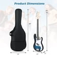 thumbnail image 3 of Costway 45.5" Electric Bass Guitar with Double Pickups, Open-gear Tuning, Gig Bag, Rope Blue + White, 3 of 10