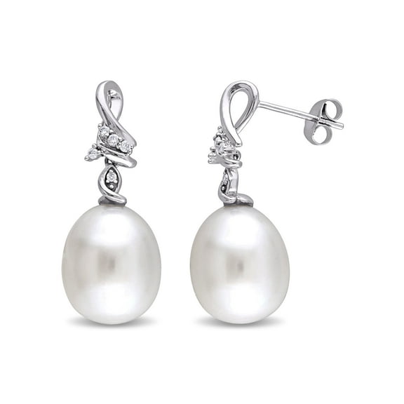 Everly Women's Pearl and Diamond 14k White Gold Earrings