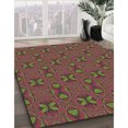 thumbnail image 3 of Ahgly Tapis Rond Lavable en Machine Intérieur Transitionnel Rouge Carbone, 5 Pieds Rond, 3 of 7