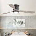 thumbnail image 2 of Parrot Uncle 52" Modern Wood 3-Blade Flush Mount Ceiling Fan with Light and Remote, 2 of 5