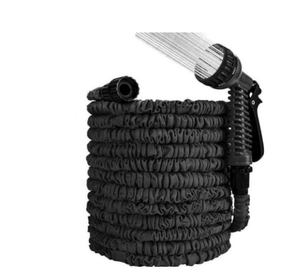 Dasoch 3-Pack Expandable Garden Hose Bundle: 25ft + 50ft + 75ft – Multi-Length Flexible, Anti-Leak Outdoor Set-Black