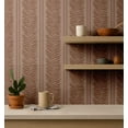 thumbnail image 4 of S4Sassy Peel & Stick Vinyl Wallpaper, Urban Chic Fern Stripe Print Contact Paper Waterproof - Brown, 25"X 120", Removable Modern Wall Covering For Home Decor In Bedrooms & Living Areas, Renter Spaces, 4 of 9