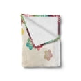 thumbnail image 2 of Floral Soft Flannel Fleece Throw Blanket, Abstract Cartoon Like Contemporary Japanese Art Flowers Ombre Colored Image, Cozy Plush for Indoor and Outdoor Use, 50" x 60", Multicolor, by Ambesonne, 2 of 6