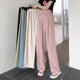 thumbnail image 2 of Pantalones de traje pequeños y estrechos, de primavera y otoño, de cintura alta, drapeados, informales, de talla grande, pantalones de pierna ancha y rectos para mujer., 2 of 5