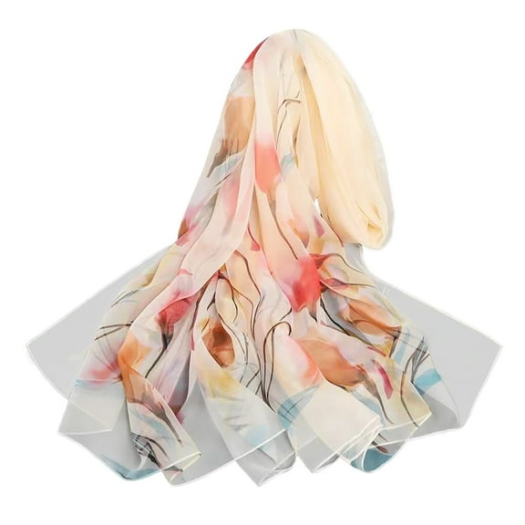 Clearance! Yigetop Women's Scarves & Wraps Women's Summer Sunscreen Soft Sand Silk Scarf Long Shawl Autumn Scarf Beach Scarf White, One Size
