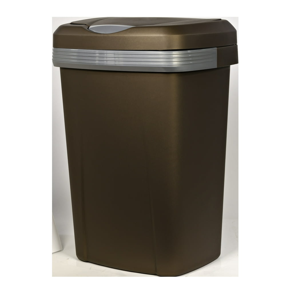 12.1gal Hefty Premium Touch Lid Trash Can, Bronze