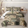 thumbnail image 2 of Manfei Farmhouse Deer Duck Twin Quilt Set, Vintage Buffalo Twin Coverlet Set, Brown, 2 Pieces, 1 Bedspread and 1 Pillowcase, 2 of 7