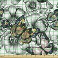 thumbnail image 2 of Ambesonne Floral Fabric by the Yard Upholstery, Monarch Butterfly Retro, 3 Yards, Multicolor, 2 of 5