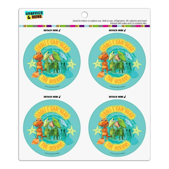 Cool I Can Hear the Ocean Dinosaur Train Refrigerator Fridge Locker Vinyl Circle Magnet Set
