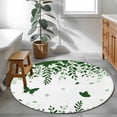 thumbnail image 3 of Round Rugs 4 Ft, Green Spring Botanical Non Slip Area Rugs for Kitchen Bedroom Entryway, Weeping Eucalyptus Butterfly Washable Carpet Runner Rug Floor Mats for Bedroom Home Decor, 3 of 8