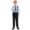 thumbnail image 1 of Aocisk Tenue Stylée pour Garçons Ensemble Chemise à Manches Longues pour Spectacle et Tenue d'École Tenue Confortable pour Enfants pour Occasions Formelles et Activités Décontractées Quotidiennes Bleu Foncé 7-8 Ans, 1 of 5