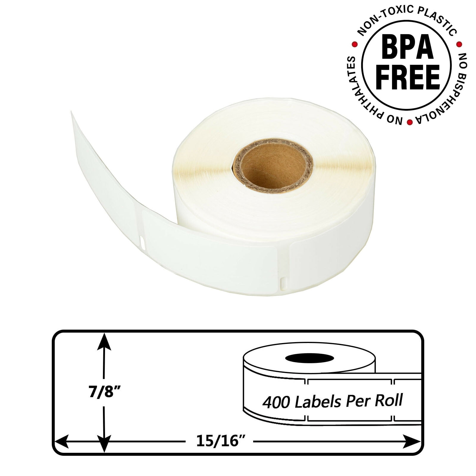GREENCYCLE 8 Roll (400 Labels/Roll) Price Tag Rat Tail Style Multipurpose Labels Compatible for Dymo 30373 7/8" x 15/16"(22mm x 24mm) LabelWriter Printer,BPA Free