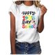 thumbnail image 1 of Camiseta de Profesor de Mujeres, 100 Días Feliz de la Escuela Imprimir Carta de Manga Corta para el Uso Casual Y de Fiesta, la Enseñanza Tee de Moda Temática, 1 of 4