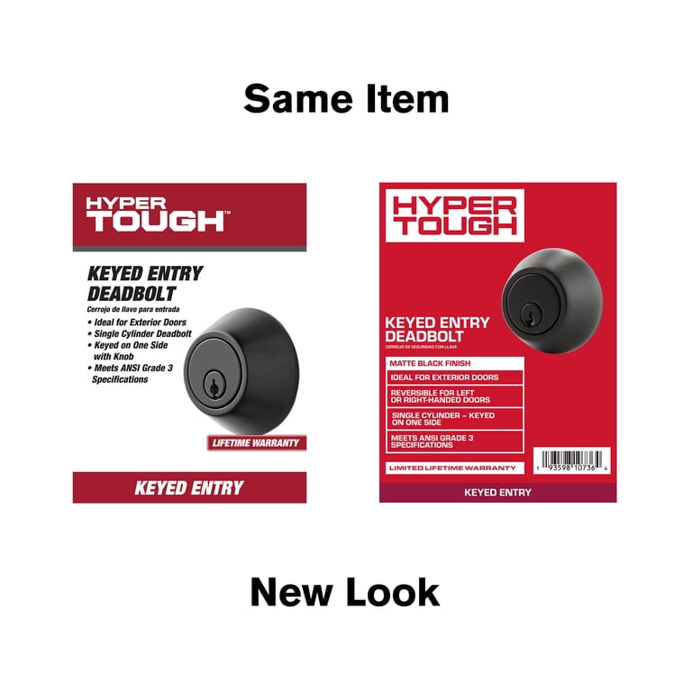 Hyper Tough Keyed Entry Deadbolt, Matte Black photo 3