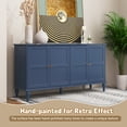thumbnail image 4 of CBJCBJ Mid-Century 58'' Wood 4 Door Sideboard Buffet Cabinet for Living Dining & Bedroom, Blue, 4 of 8