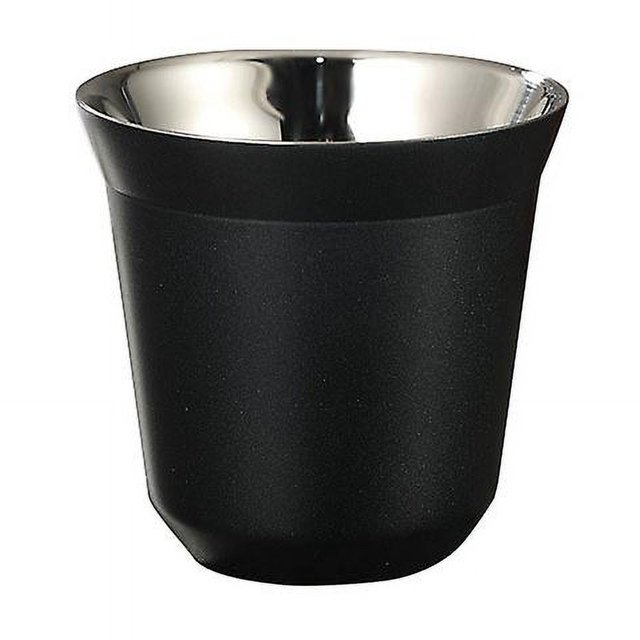 Taza aislante doble de acero inoxidable Yuxing para espresso 80 ml paquete de 2 negra