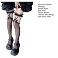 thumbnail image 7 of Mightlink 1 Pair Women Stockings Solid Color Lace Bow-knot Sexy Mesh See Through Great Stretch Socks for Daily Wear, 7 of 7