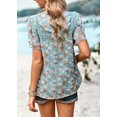 thumbnail image 4 of Blusa de manga corta con cuello redondo informal de primavera y verano con estampado de mujer OAVQHLG3B Store  lin121212, 4 of 4