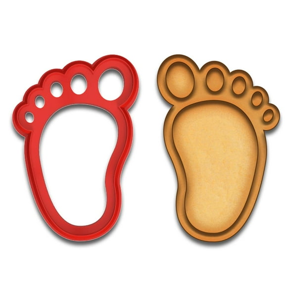 Baby Footprint Cookie Cutter - 3.75x2.45 Inches, Perfect for Baby Showers and Baking Fun