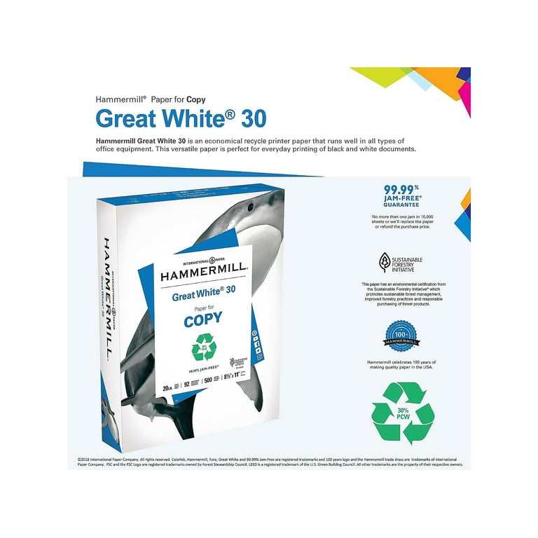 Hammermill Fore Multipurpose Print Paper, 8.5x11 Letter, White