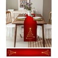 thumbnail image 3 of Red Christmas Tree Table Runner 120 Inches, Golden Lights Xmas Tree Bed Runner Dresser Scarves Tabletop for Indoor Outdoor Parties/Ceremony/Banquet, 13"x 120", 3 of 8