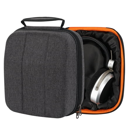 Geekria Shield Case for Large-Sized Over-Ear Headphones, Replacement Hard Shell Travel Carrying Bag with Cable Storage, Compatible with HiFiMAN HE 1000, SHURE SRH440 Headsets (Dark Grey)