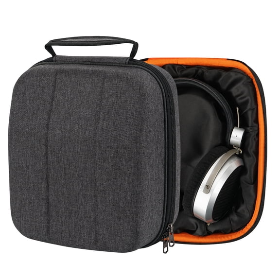 Geekria Shield Case for Large-Sized Over-Ear Headphones, Replacement Hard Shell Travel Carrying Bag with Cable Storage, Compatible with HiFiMAN HE 1000, SHURE SRH440 Headsets (Dark Grey)