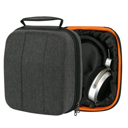 Geekria Shield Case for Large-Sized Over-Ear Headphones Replacement Hard Shell Travel Carrying Bag with Cable Storage Compatible with HiFiMAN HE 1000 SHURE SRH440 Headsets (Dark Grey)