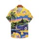 thumbnail image 5 of Camisas de Manga Larga para Hombres Moda Casual Floral Estampado Hawaiano Solapa Botón Superior, Ligero para Primavera Verano, 5 of 8